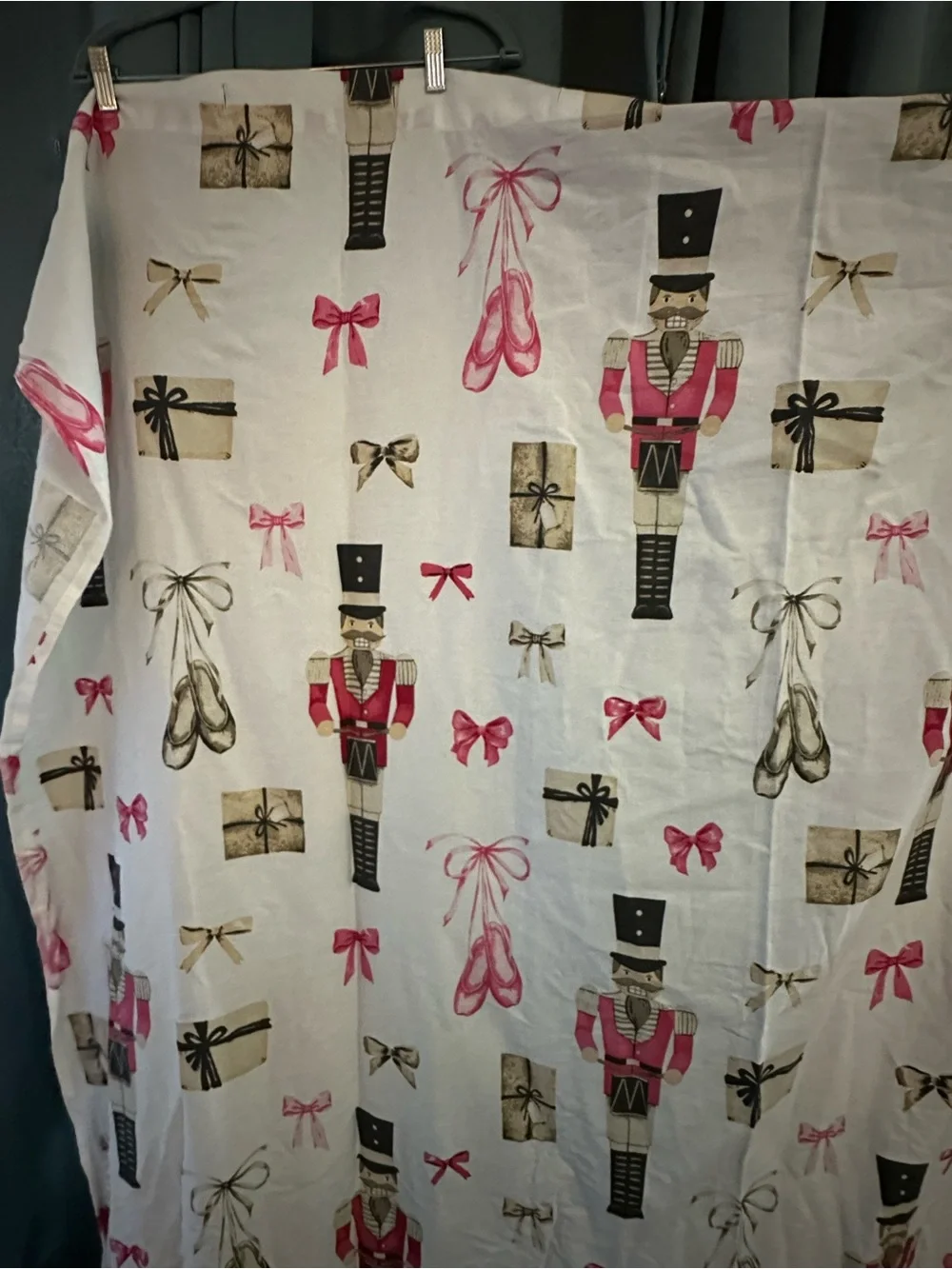 Kassatex Fine Linens Christmas Nutcracker Ballet Fabric Shower Curtain 72x72